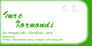 imre kormondi business card
