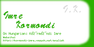 imre kormondi business card